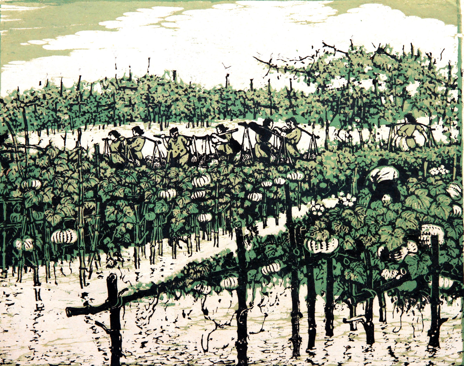 《南瓜丰收》 28.2x33.2cm 1961年（广东美术馆藏）.JPG