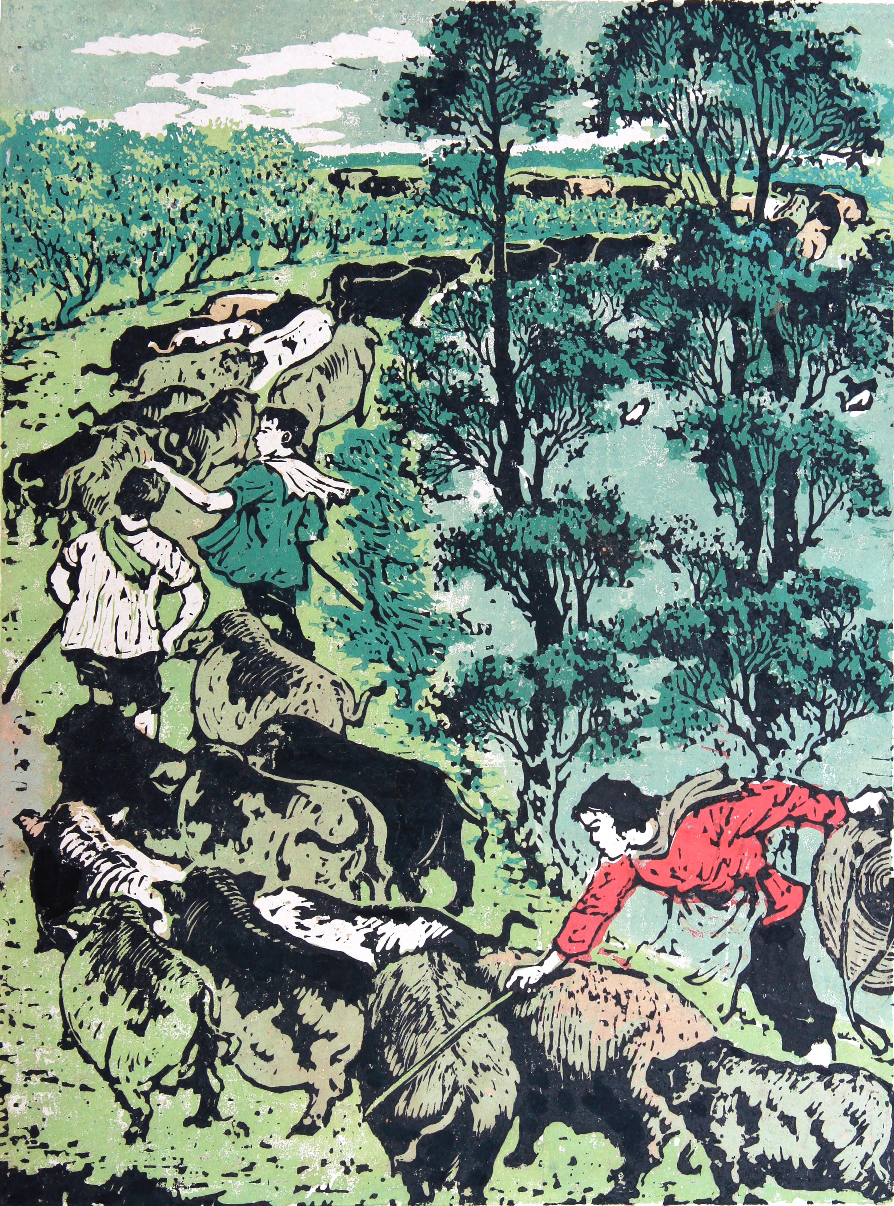 《肥猪生食》 38.5x28.5cm 1961年（中国美术馆藏）.JPG