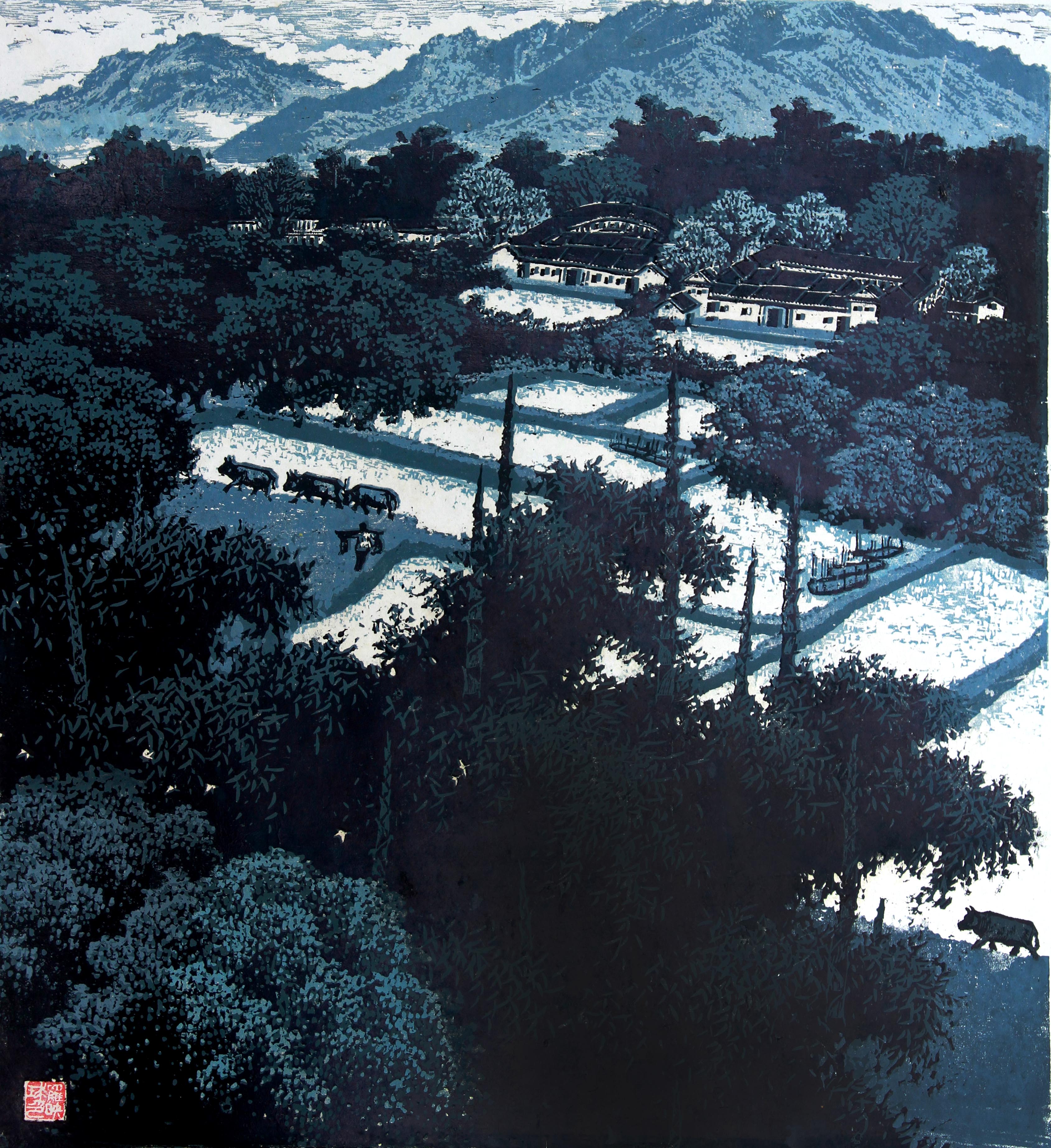 《客家农村》之一 60x54cm 1984年 关山月美术馆馆藏.JPG