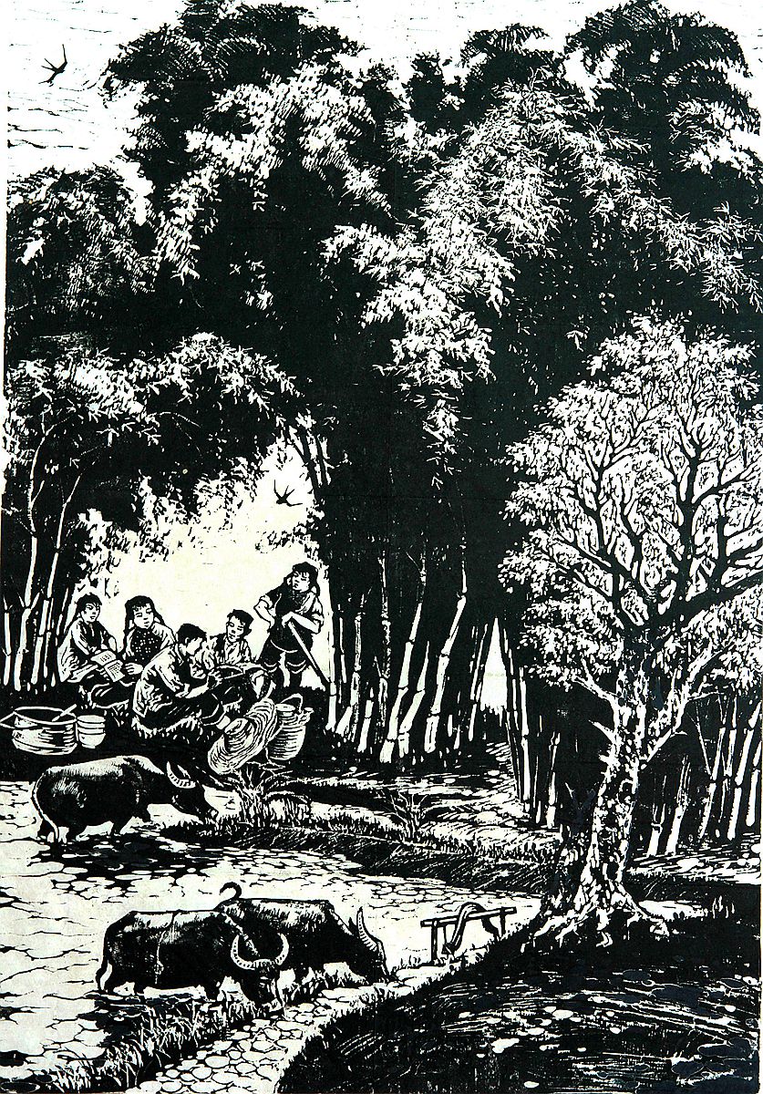 《竹林荫下》 28x40.2cm 1955年（中国美术馆藏）_副本.jpg