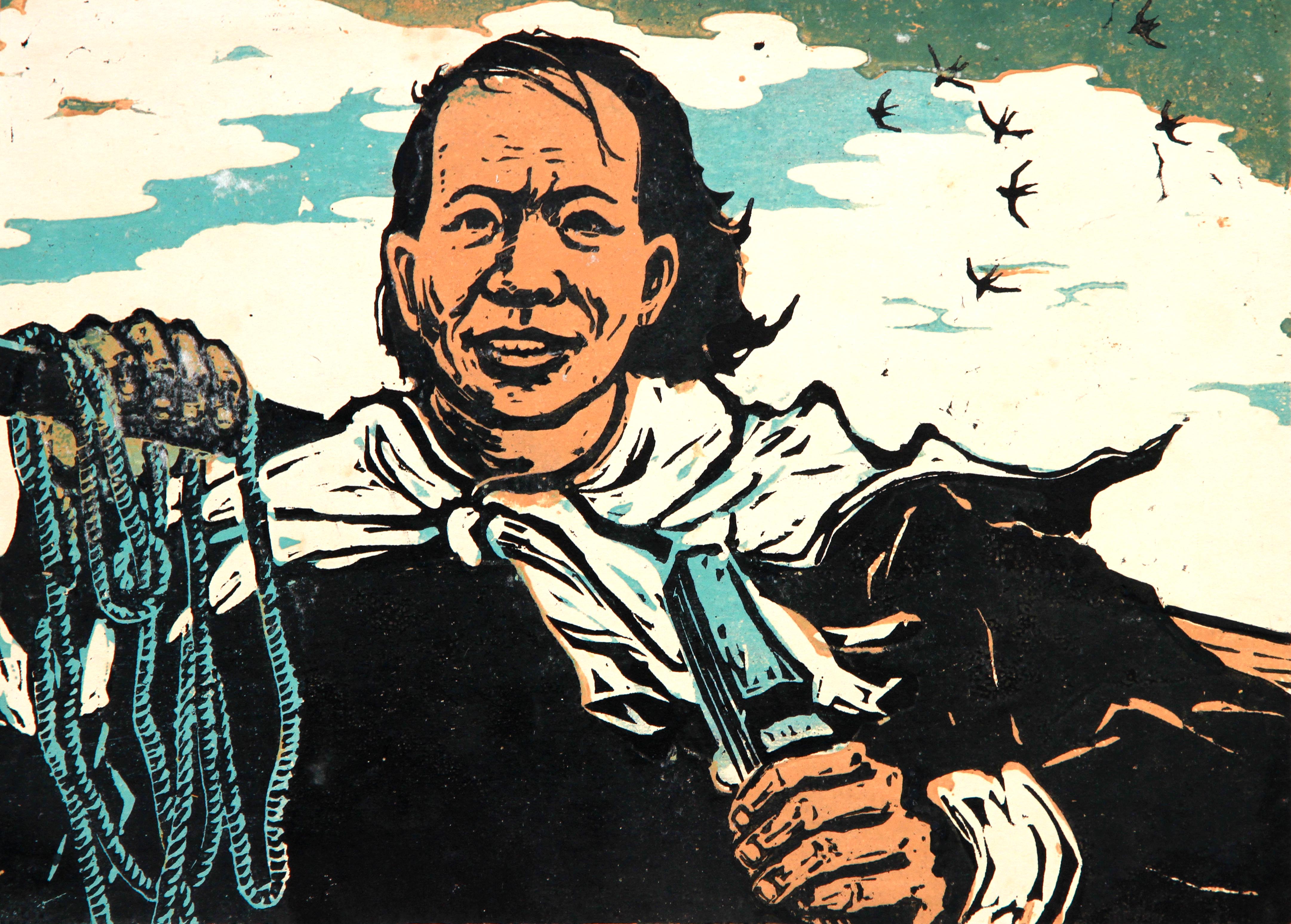 《生产队队长》 21.8x34.6cm 1959年（中国美术馆藏  广东美术馆藏  关山月美术馆藏）.JPG