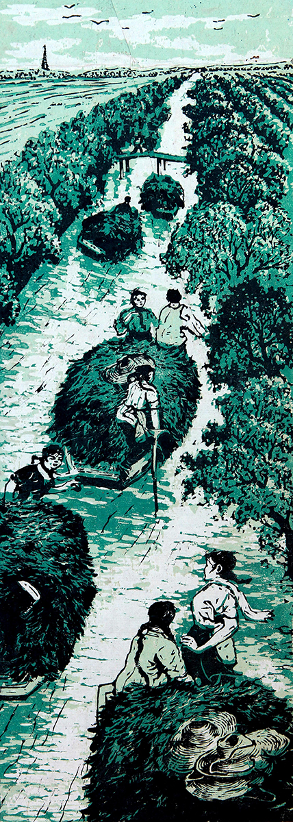 《满载绿肥归》 15.6x44.7cm 1957年（中国美术馆藏）②.jpg