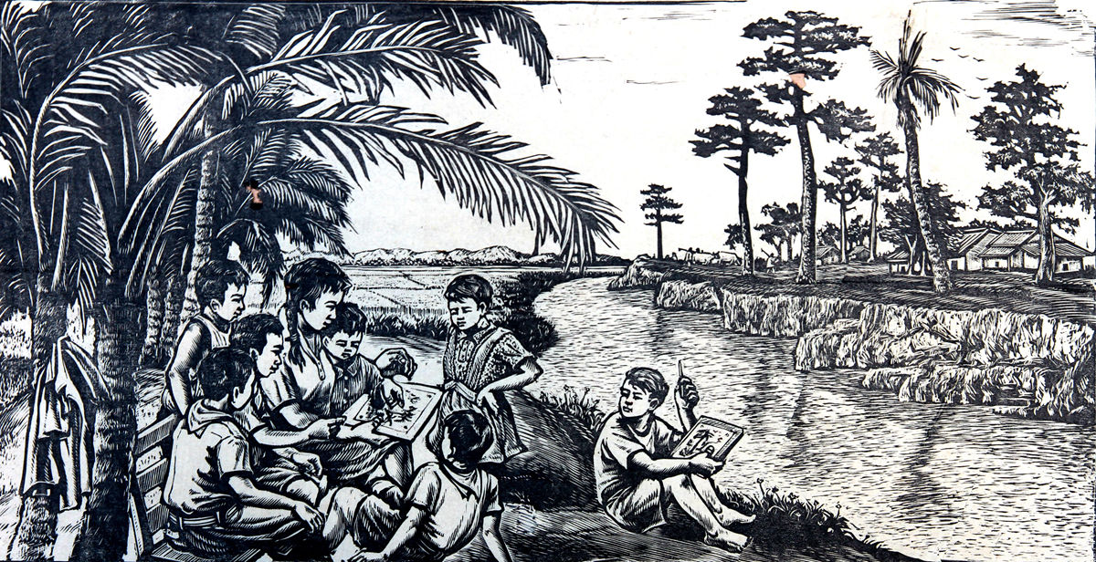 《课外活动》 43.2x22cm 1957年（中国美术馆藏）_副本.jpg