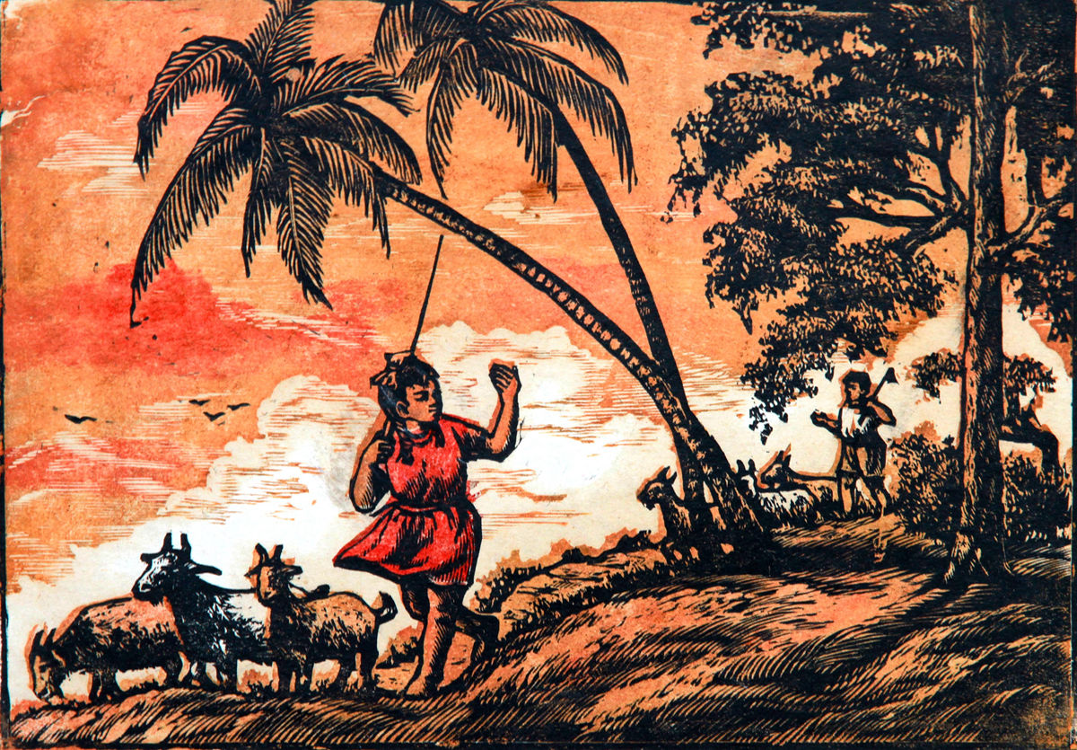 《课余牧歌》 19.5x13.5cm 1951年（中国美术馆藏）_副本.jpg